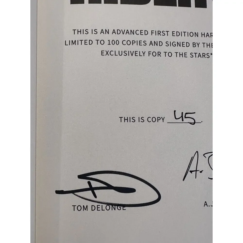 Time Rider Limited Edition Signed Hardcover by Tom DeLonge, AJ Hartley #45/100